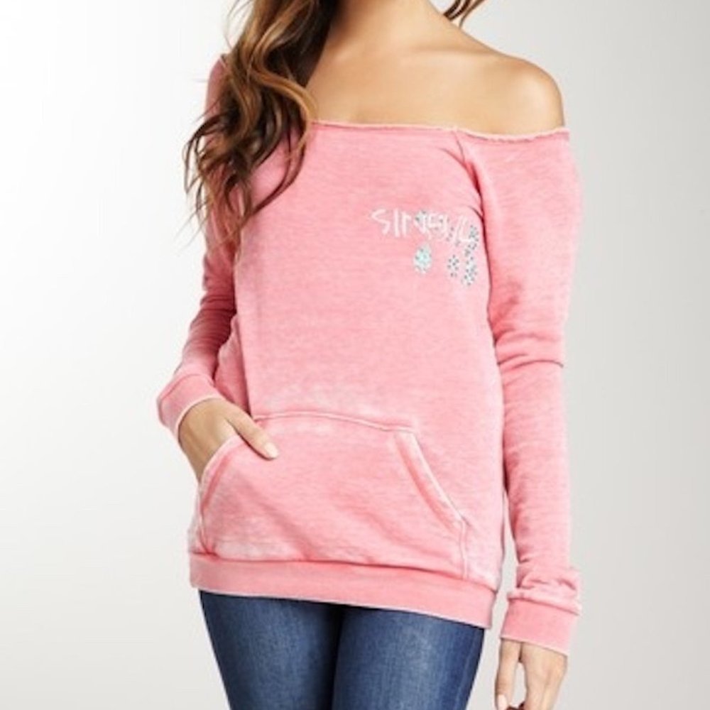 Sinful by Affliction No Regrets Angel Wings Rhinestone Sweatshirt